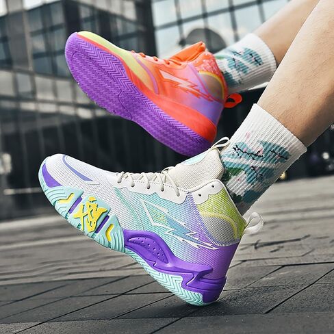 Mens Basketball Shoes Womens High Top Breathable Sneakers Fashion Non Slip Outdoor Sport Shoes Volleyball Shoes in Kuwait