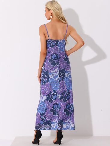 Allegra K Boho Floral Dresses for Women's Sleeveless Spaghetti Strap Maxi Dress in Saudi Arabia
