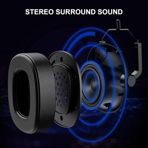 Gaming Headset with Microphone Xbox Headset for PC, PS4 PS5 Stereo Sound Headphones Lightweight & Portable Over Ear Headset for Laptop Mobile - Red & Blue in Saudi Arabia