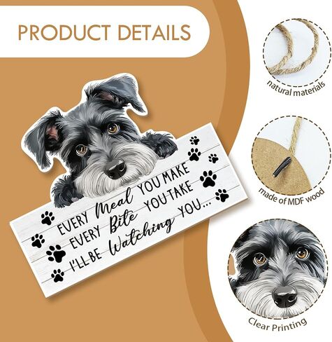 MOTERMATE Schnauzer Dog Sign Decor, Funny Dog Signs Front Porch Door Decor for Dog Room, Dogs Wall Hanging Decor, Every Meal You Make Every Bite You Take, Schnauzer Dog Gifts for Women Men, 8x10 Inch in Kuwait