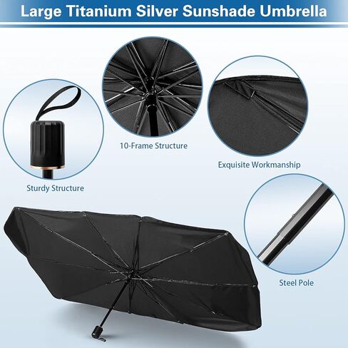 مظلة غطاء مظلة الشمس للزجاج الأمامي للسيارة لسيارة Ford Chevy تظليل واقي من الشمس للأشعة فوق البنفسجية كتلة عازلة للحرارة حاجب داخلي واقي عاكس للزجاج الأمامي 55 بوصة in Kuwait