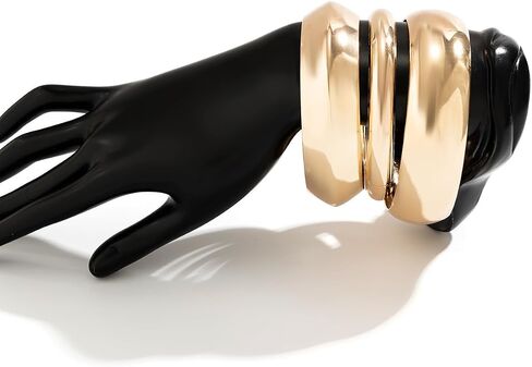 Gold Bangles for Women Chunky Gold Cuff Bracelet Chunky Bangles Bracelets for Women Non Tarnish Trendy Dainty Gold Jewelry Gifts in Kuwait