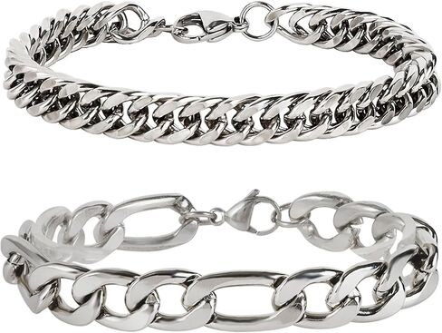 Stainless Steel Cuban Link Chain Bracelets for Men 6MM/8MM/12MM Width 7/8 Inch Length Classic Jewelry in Saudi Arabia