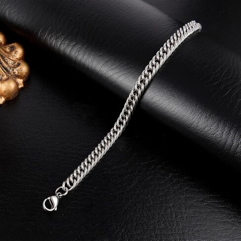 Stainless Steel Cuban Link Chain Bracelets for Men 6MM/8MM/12MM Width 7/8 Inch Length Classic Jewelry in Saudi Arabia