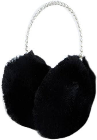 Women's Winter Earmuffs Girls Foldable Warm Cold Plush Earmuffs Pearl Fashion Warm Ear Muffs in Saudi Arabia