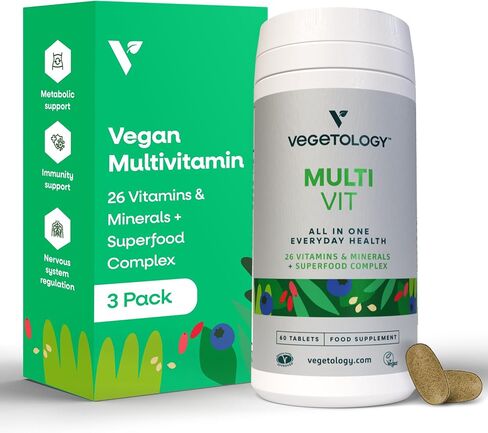 MultiVit Vegan Multivitamins W/26 Vitamin & Mineral Supplements – Vitamin Supplements for Metabolic, Brain Function & Immune Support – Multivitamin for Women, Men & Children in Saudi Arabia