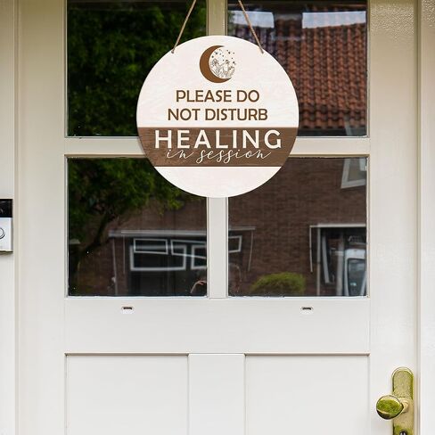 Treatment in Session Door Sign, in Session Door Hanging Sign for Therapists Counselor Therapy Office Spa Room Reiki Studio Decor Do Not Disturb Door Sign Rustic Wall Decorations Massage in Session in Kuwait