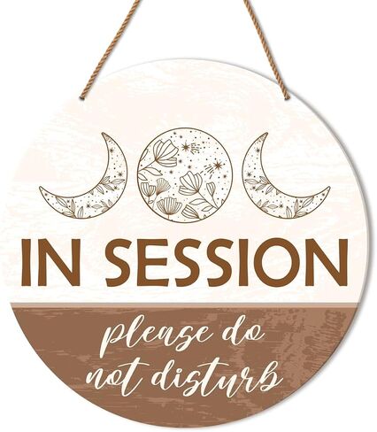 Treatment in Session Door Sign, in Session Door Hanging Sign for Therapists Counselor Therapy Office Spa Room Reiki Studio Decor Do Not Disturb Door Sign Rustic Wall Decorations Massage in Session in Kuwait