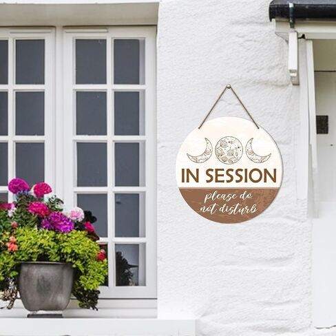 Treatment in Session Door Sign, in Session Door Hanging Sign for Therapists Counselor Therapy Office Spa Room Reiki Studio Decor Do Not Disturb Door Sign Rustic Wall Decorations Massage in Session in Kuwait