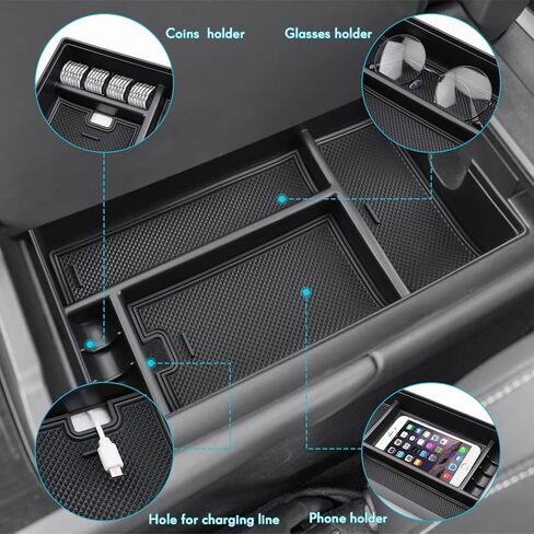 صينية تنظيم وحدة التحكم المركزية من MARCHFA متوافقة مع 2023 2024 Lexus RX350 RX350h RX450h RX500h ملحقات مسند الذراع علبة تنظيم إدراج صندوق تخزين ثانوي in Kuwait