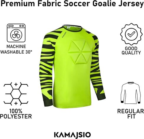 Elbow & Chest Padded Soccer Goalie Jersey - Long Sleeve Soccer Goalkeeper Jersey Men - Adult, Youth Goalie Shirt Pink in Saudi Arabia