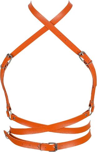 Punk Leather Harness Breast Belts Cross Tops Womens Lingerie Body Fashion Waist Accessories Clothing in Saudi Arabia