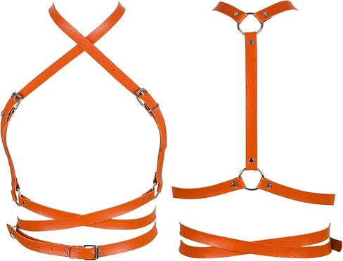 Punk Leather Harness Breast Belts Cross Tops Womens Lingerie Body Fashion Waist Accessories Clothing in Saudi Arabia