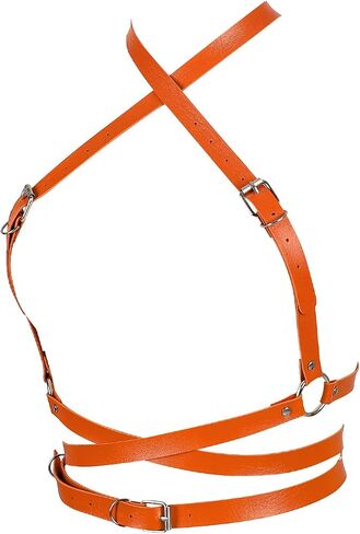 Punk Leather Harness Breast Belts Cross Tops Womens Lingerie Body Fashion Waist Accessories Clothing in Saudi Arabia