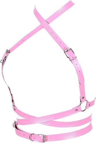 Punk Leather Harness Breast Belts Cross Tops Womens Lingerie Body Fashion Waist Accessories Clothing in Saudi Arabia