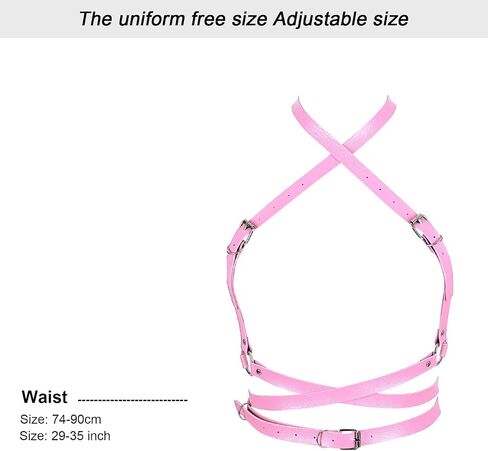 Punk Leather Harness Breast Belts Cross Tops Womens Lingerie Body Fashion Waist Accessories Clothing in Saudi Arabia