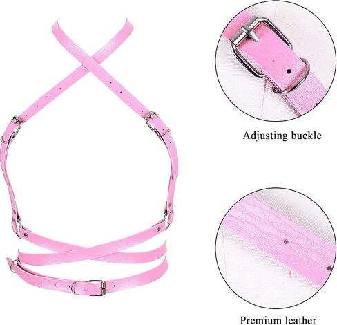 Punk Leather Harness Breast Belts Cross Tops Womens Lingerie Body Fashion Waist Accessories Clothing in Saudi Arabia