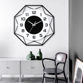 Wall Clock,16inch Metal Decorative Wall Clocks,Silent Non-Ticking Quality Quartz Wall Clock Battery Operated,Large Wall Clock for Living Room,Kitchen,Home,Bathroom,Bedroom Wall Decor