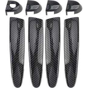 غطاء مقبض الباب الخارجي من ألياف الكربون ABS متوافق مع BM E87 90 91 92 93 متوافق مع F30 X1 X2 X3 X4 X5 X6 حزمة من 4 قطع أمامية وخلفية يسار ويمين in Kuwait