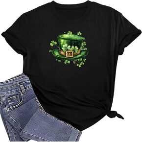 St Patrick's Day T-Shirt for Women Shamrock T Shirts Oversize Tshirts