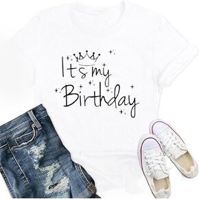 Birthday Shirt for Women It's My Birthday T-Shirt Birthday Crew Tshirt Happy Birthday Party Tee Top