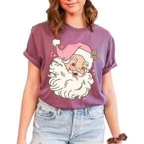 Fall Design Christmas T-Shirt: Happy Santa, Graphic Tee for Women, Men, Unisex, 100% Cotton