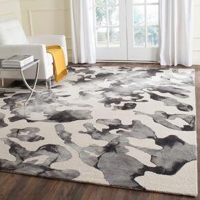 SAFAVIEH Dip Dye Collection 8' x 10' Beige / Charcoal DDY517E Handmade Modern Abstract Premium Wool Area Rug