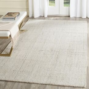 SAFAVIEH Abstract Collection Area Rug - 6' x 9', Ivory & Beige, Handmade Wool & Viscose, Ideal for High Traffic Areas in Living Room, Bedroom (ABT141D)