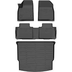 Wayhigh-All Weather Floor Mats & Cargo Liner Set for 2019-2024 2025 Chevy Blazer,Custom Fit TPE Heavy Duty Car Mats Chevy Blazer Accessories- Black