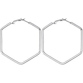 Hoop Earrings for Woman Exaggerated Geometry Large Earrings Simple Rhombus Hexagonal Square Earrings