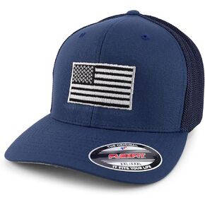 XXL Oversize USA American Flag Embroidered Flex Fitted Mesh Back Baseball Cap