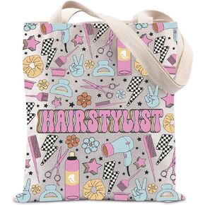 TIIMG Hair Stylist Tote Bag Hairdresser Gift Cosmetology Graduation Gift Hair Barber Shoulder Bag