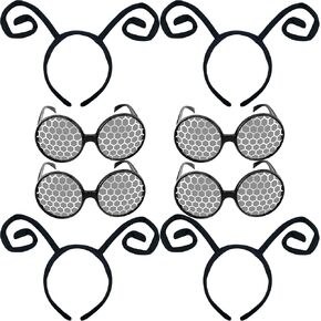 مجموعة مكونة من 8 قطع من عصابة رأس هوائي الفراشة ونظارات شمسية على شكل قرص العسل لأزياء الهالوين التنكرية... in Kuwait