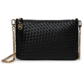 Anne Klein EW Woven Crossbody, Black