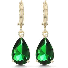 Crystal line Azuria Dange Women Teardrop Earrings with Box 18K Gold Plated Zirconia Crystals Teardrops Jewelry for Women