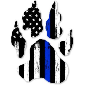 GRITKULTURE Thin Blue Line Dog Paw Decals 4 Inch X 3.6 Inch Window Decal Sticker Police Blue Line Sticker 2X3 US American Flag Stickers for Cars Car Stickers Law Enforcement Stickers USA Flag