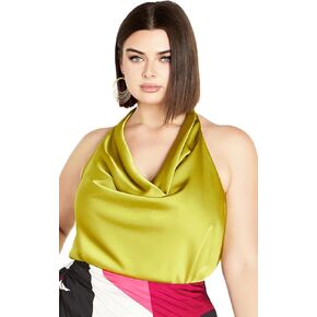 CITY CHIC Plus Size Top, Chloe Cowl Neck Satin Feel Top