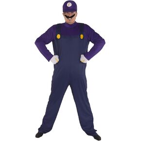 Adult Purple Plumbers Costume, Gaming Costume, 80's Halloween Costume