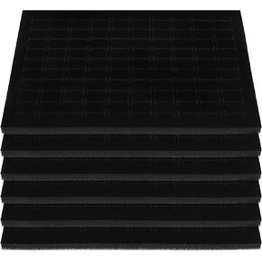 ABOOFAN 6pcs Jewelry Box Insert Black Foam Jewelry Inserts Ring Earring Display Tray Sponge Pad Velvet Holder Inserts for Jewelry Display Retail Showcase Box Black