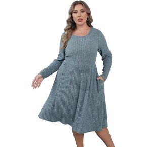 ShopWonder Plus Size Sweater Dress Womens Plus Size A Line Wrap Sweater Dress Sweater Dress in Plus Size Fall Sweater Dress