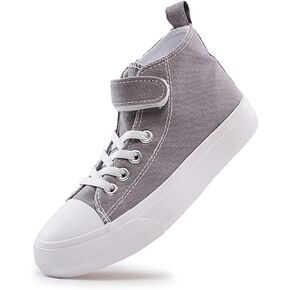 LUMUBBY Kid Shoes for Boys Girls Toddler Little Kid Canvas Mid Top Sneakers Classic Adjustable Strap Lace up Shoes for Kids Breathable Lightweight