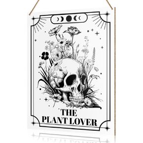 UDNADKEX Plant Lover Wall Hanging Decor, The Plant Lover, Plant Sign Wall Decor for Home Garden Greenhouse Wooden Decor Gardening Sign Tarot Decoration, Gift for Women Planter Gardener Plant Lover