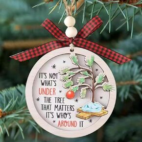 House Warming Gifts New Home Ornament Wood 2025, Christmas Ornament Decorations, First Christmas in Our New Home Ornament, Housewarming Gifts New Home Ornament, Christmas Tree Decoration (House-Key)