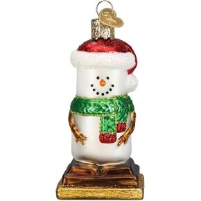 Old World Christmas S'Mores Snowman Glass Blown Ornament for Christmas Tree