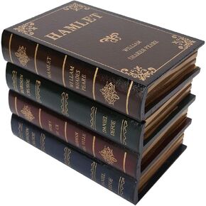 Garosa Decorative Books Book Shaped Box Jewelry Storage Case, Antique Decorative Book Boxes for Home Props Decoration Or Office Bookcase Ornaments