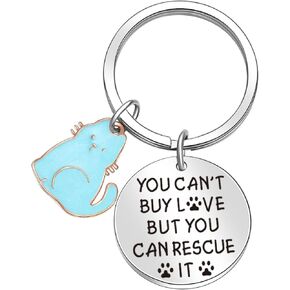 Animal Rescue Keyring Cat Jewelry Dog Lover Gift Veterinarian Jewelry Cute Paw Print Jewelry