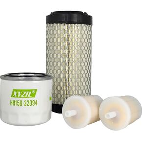 Engine Oil Fuel Air Filter Kit Compatible with Kubota ZD28 BX2200 BX2660 Tractor HH150-32094 1G659-11222 12581-43012