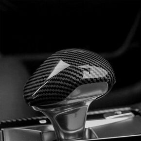Gear Shift Knob Cover Car Shift Cover Compatible with Kia Stinger 2017-2024 Accessories(Carbon Fiber Black Style)