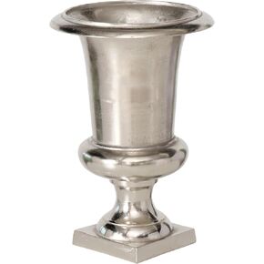 WHW Whole House Worlds Iconic Silver Trophy Floor Vase, Free Standing, Thick Metal, Hand Cast Aluminum, 19 Inches, Modern