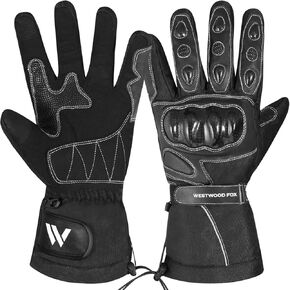 Motorbike Gloves for Men and Women, Leather Touchscreen Waterproof Warm Winter Motorcycle Gloves for Racing, Riding, ATV, UTV Outdoor Activities